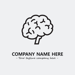 Brain illustration black and white for logo company vector image
