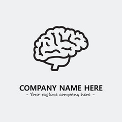 Brain illustration black and white for logo company vector image

