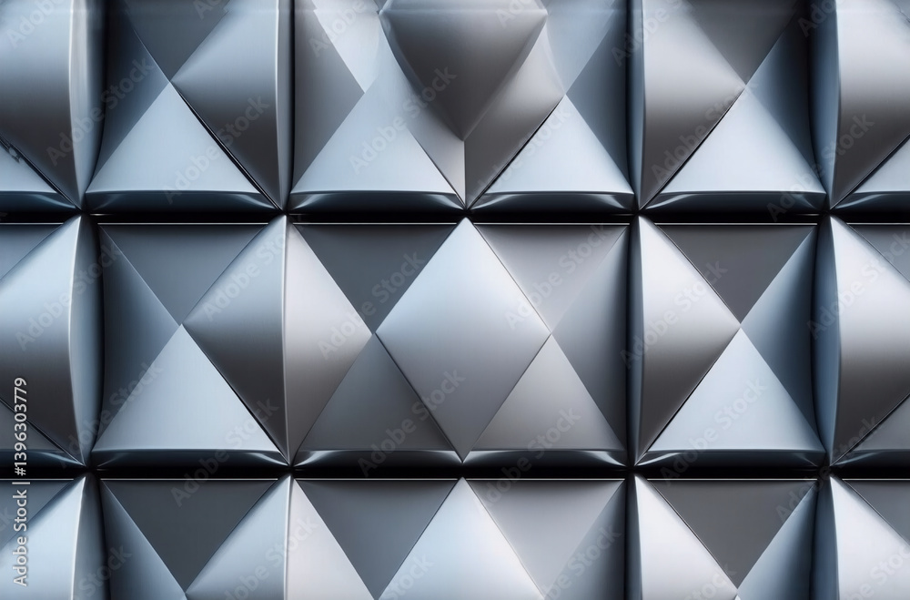 Aufkleber geometric pattern of raised square tiles creates a dimensional, pyramid-like texture. grey and white