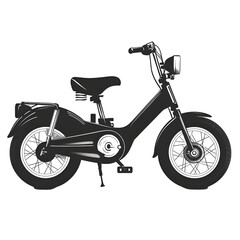 Fototapeta premium Stylish Electric Bicycle with Smooth Design Ideal for Urban Commuting and Eco-Friendly Transportation in a Modern City Setting