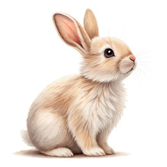 Obraz premium Adorable Fluffy Bunny Rabbit Sitting Calmly and Looking Upwards