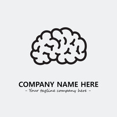 Brain illustration black and white for logo company vector image
