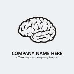 Brain illustration black and white for logo company vector image

