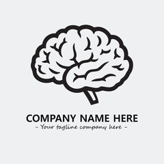 Brain illustration black and white for logo company vector image
