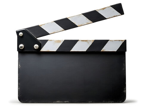 film slate on white background, blank