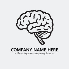 Brain illustration black and white for logo company vector image

