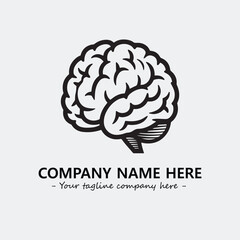 Brain illustration black and white for logo company vector image
