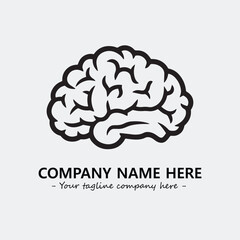 Brain illustration black and white for logo company vector image
