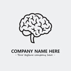 Brain illustration black and white for logo company vector image
