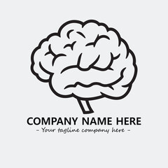 Brain illustration black and white for logo company vector image
