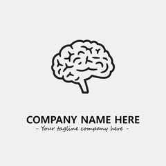 Brain illustration black and white for logo company vector image
