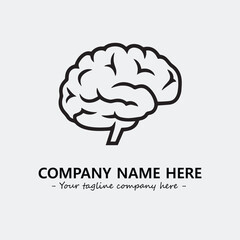 Brain illustration black and white for logo company vector image
