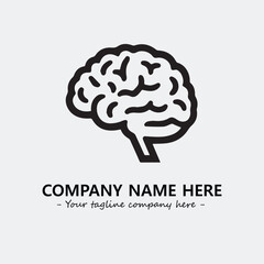 Brain illustration black and white for logo company vector image
