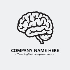 Brain illustration black and white for logo company vector image
