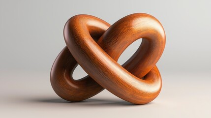 Abstract Brown Wooden Knot 3D Render