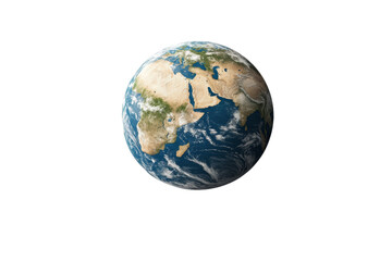 Fototapeta premium Blue and white planet with a white background, isolated