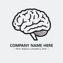 Brain illustration black and white for logo company vector image
