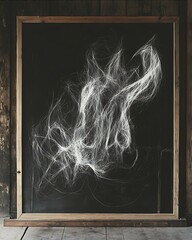 Delicate Filament Cloud Haze on a Framed Dark Backdrop in Rustic Setting Visualisation of excellence