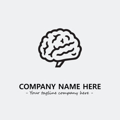 Brain illustration black and white for logo company vector image
