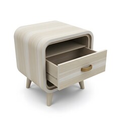 Modern Minimalist Nightstand with Open Shelf and Drawer Contemporary Wooden Side Table Design
