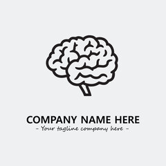 Brain illustration black and white for logo company vector image
