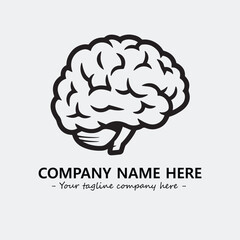 Brain illustration black and white for logo company vector image
