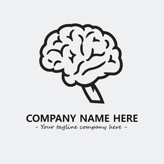 Brain illustration black and white for logo company vector image
