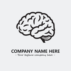 Brain illustration black and white for logo company vector image
