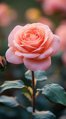 Light pink roses in soft pastel tones with a blurred background, symbolizing gentleness, affection, and grace. Ideal for modern romantic themes, delicate textures, or serene floral design.


