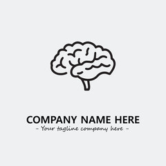 Brain illustration black and white for logo company vector image
