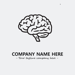 Brain illustration black and white for logo company vector image
