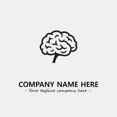 Brain illustration black and white for logo company vector image
