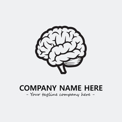 Brain illustration black and white for logo company vector image
