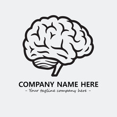 Brain illustration black and white for logo company vector image
