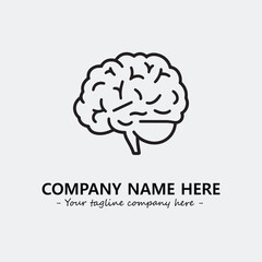 Brain illustration black and white for logo company vector image
