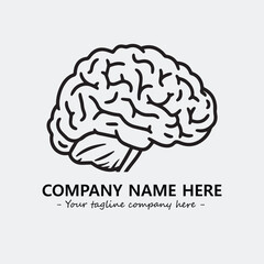 Brain illustration black and white for logo company vector image
