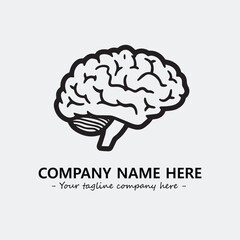 Brain illustration black and white for logo company vector image
