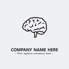 Brain illustration black and white for logo company vector image
