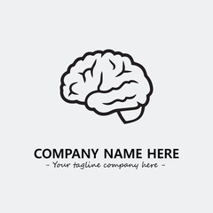 Brain illustration black and white for logo company vector image
