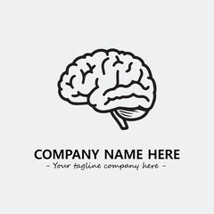 Brain illustration black and white for logo company vector image
