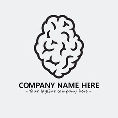 Brain illustration black and white for logo company vector image
