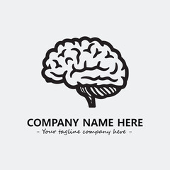 Brain illustration black and white for logo company vector image
