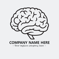 Brain illustration black and white for logo company vector image
