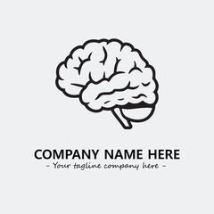 Brain illustration black and white for logo company vector image

