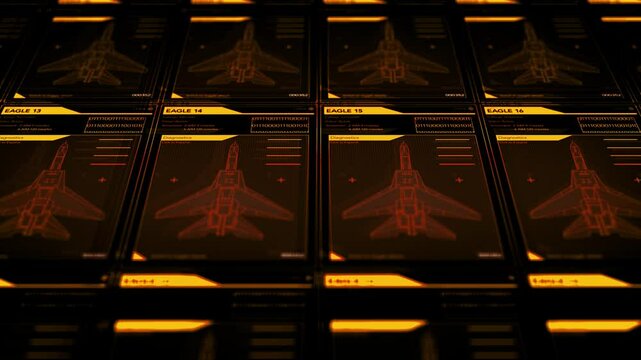 Camera pans across Generic US Air Force Fighter Jet Call Sign Software - Retro Version