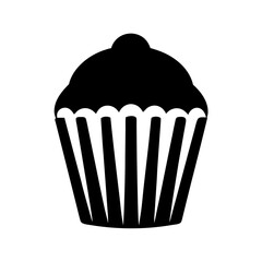 A Delicious Black and White Cupcake Icon Graphic Design Illustration
