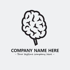 Brain illustration black and white for logo company vector image
