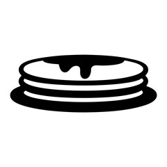 Delicious Stack of Pancakes with Drizzled Syrup Icon Illustration
