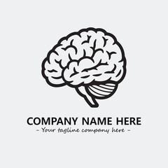 Brain illustration black and white for logo company vector image
