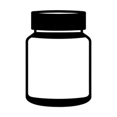 A simple black and white illustration of a jar container